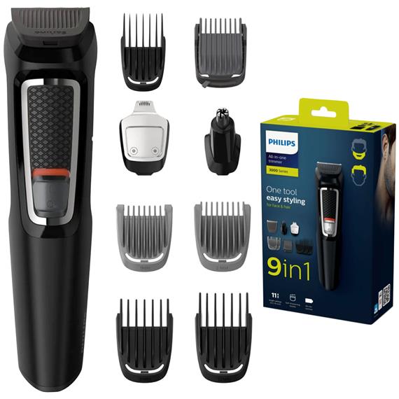 Philips MG3740/15 Recortadora para Pelo y Cara 9 Accesorios