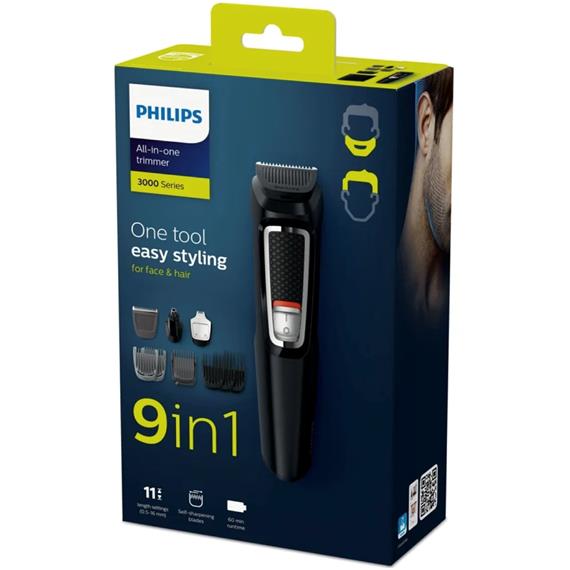 Philips MG3740/15 Recortadora para Pelo y Cara 9 Accesorios