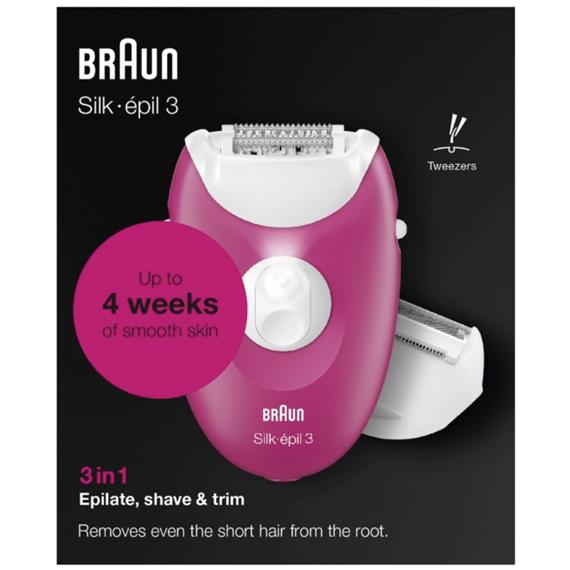 Braun Silk-Epil 3-276 Depiladora con 2 Cabezales