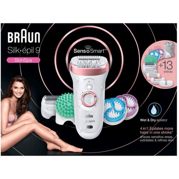 Braun Silk-épil 9 9/990 SkinSpa Depiladora Mujera incluye 13 Accesorios