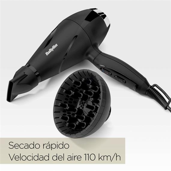 Babyliss 6713DE Secador 2200W dif Ionic Negro/Plata