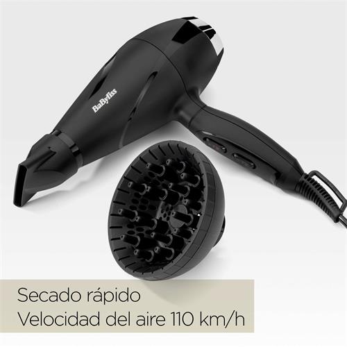 Babyliss 6713DE Secador 2200W dif Ionic Negro/Plata