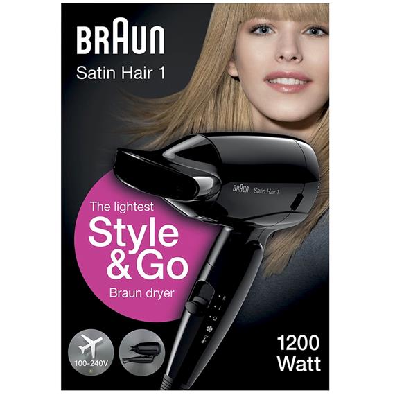Braun BRHD130E Secador de Viaje 1200W Negro