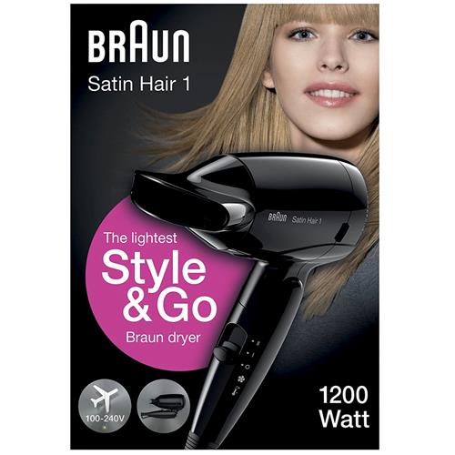Braun BRHD130E Secador de Viaje 1200W Negro
