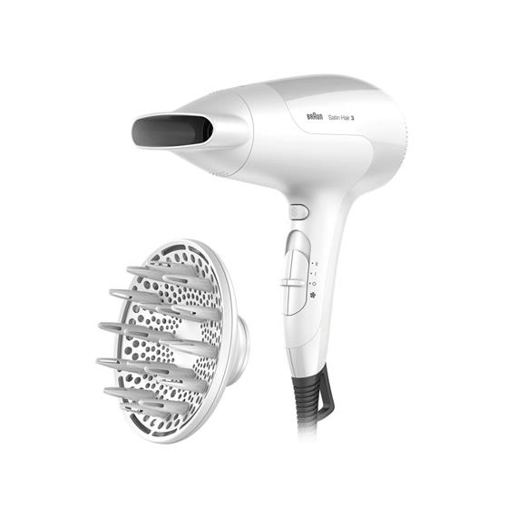 Braun HD385E Secador iónico con difusor 2.000w Blanco