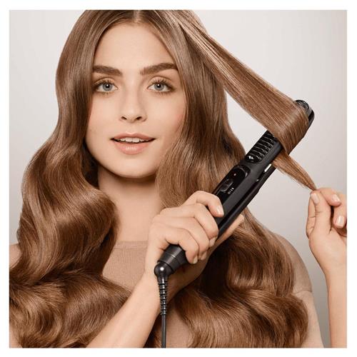 Braun ST570E Plancha de Pelo iónica alisadora y rizadora Negra
