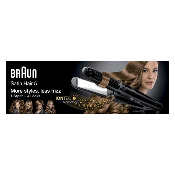 Braun ST570E Plancha de Pelo iónica alisadora y rizadora Negra