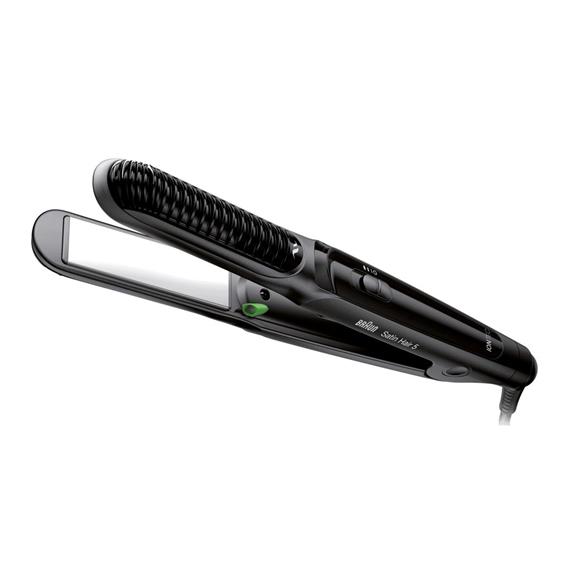 Braun ST570E Plancha de Pelo iónica alisadora y rizadora Negra