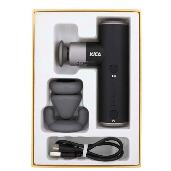 Kica Mini 2 Pistola de masaje compacta 3.000 rpm con 3 Cabezales