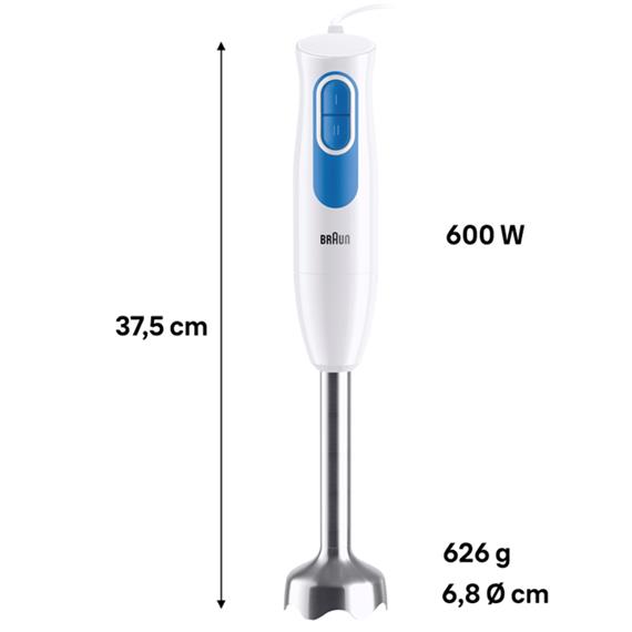 Braun MQ20001M Batidora de Brazo Inox 600W