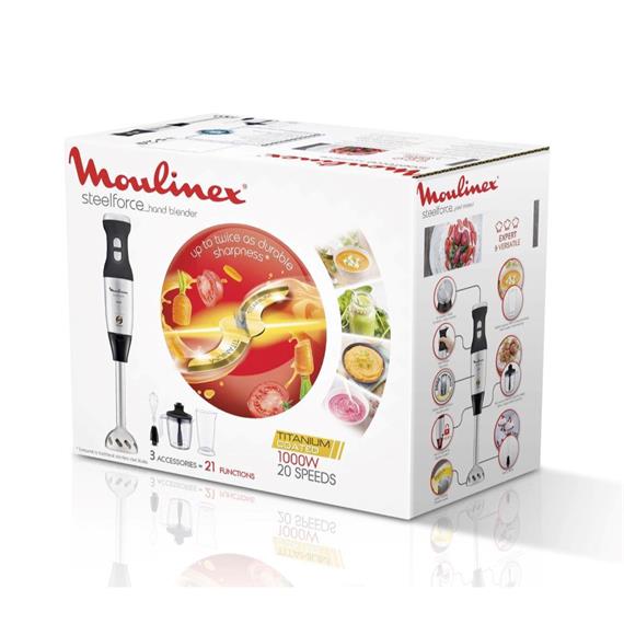 Moulinex DD883D10 Batidora de Mano Steelforce 1.000W Kit 2 Accesorios