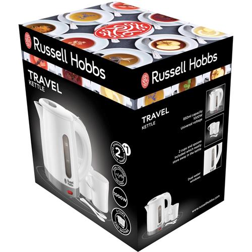 Russell Hobbs 23840-70 Hervidor de Viaje 0.85 L con 2 tazas