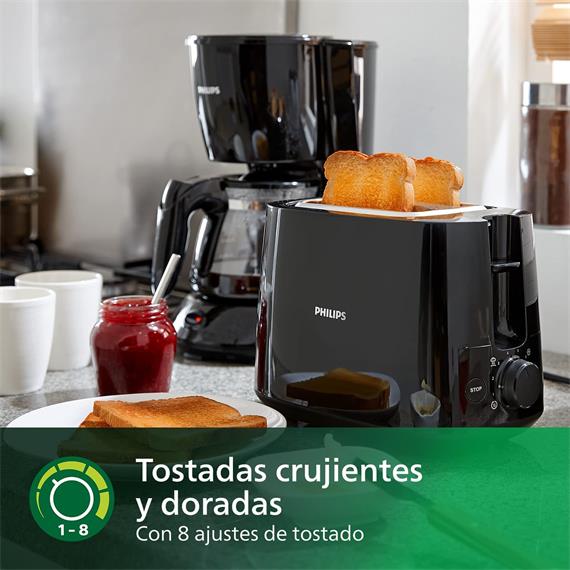 Philips HD2581/90 Tostador con Rejilla Elevadora Negro