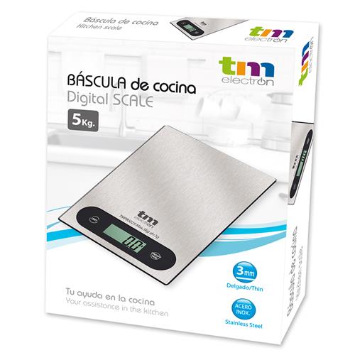 TM Báscula Cocina 5Kg Acero Inox (TMPBS025)
