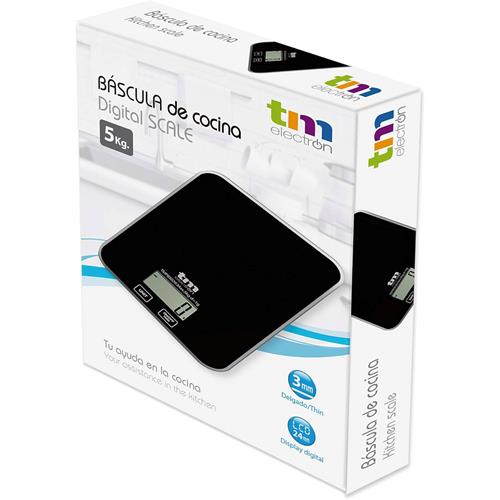 TM Báscula Cocina 5Kg Negra (TMPBS026)