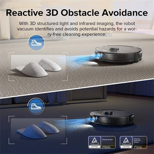 Roborock S8 Robot Aspirador y Fregasuelos Negro