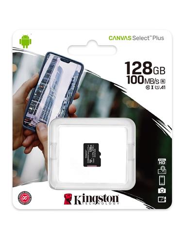 Mem. Micro SDHC 128GB Kingston 100 MB/S sin Adaptador