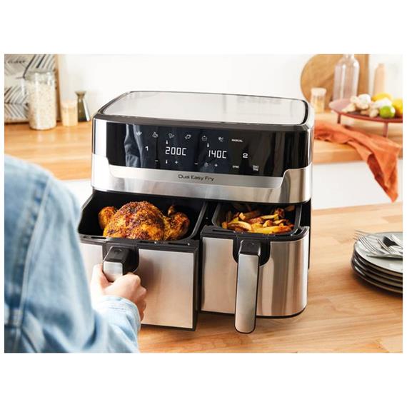 Moulinex EZ905D20 Freidora de Aire y Grill 8.3L Doble Cubeta Inox