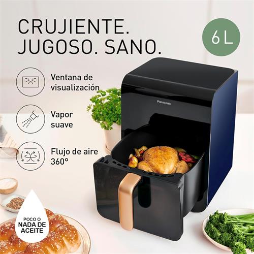 Panasonic NF-CC600AXE Freidora de Aire con Vapor, 6 Litros, Digital, Luz