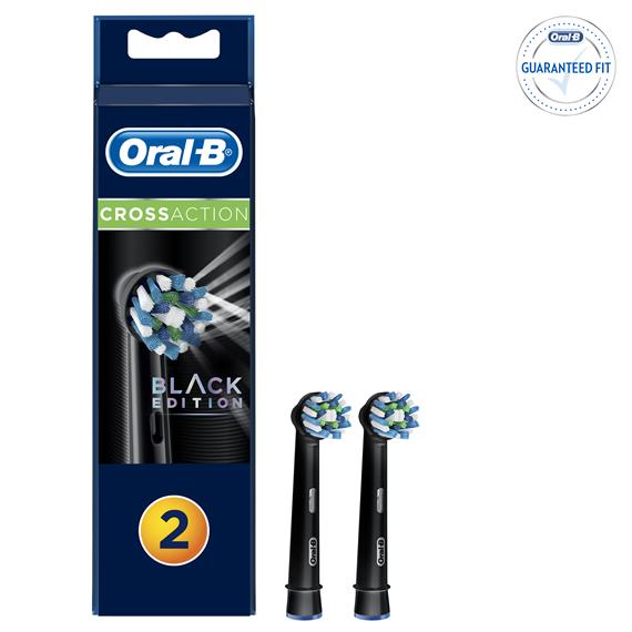 Braun Oral-B 2 Cabezales de Recambio Cross Action Black Edition (EB50BRB-2)