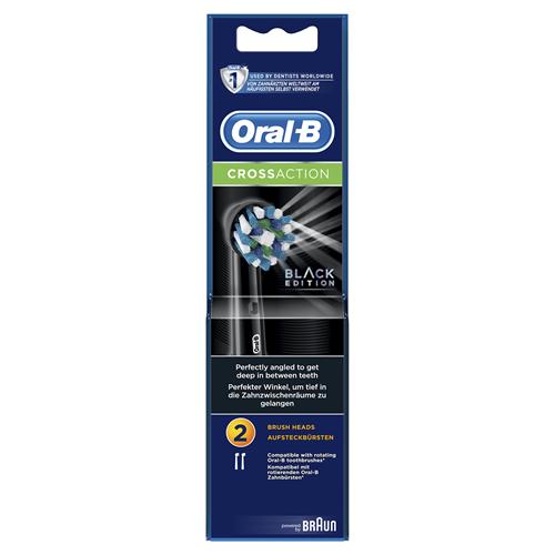 Braun Oral-B 2 Cabezales de Recambio Cross Action Black Edition (EB50BRB-2)