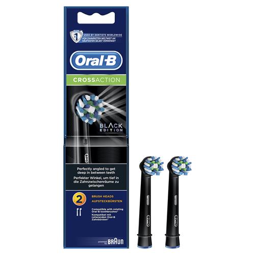 Braun Oral-B 2 Cabezales de Recambio Cross Action Black Edition (EB50BRB-2)