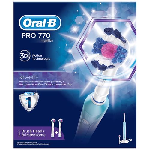 Braun Oral-B Cepillo Pro770 3D White + 2 Cabezales (D16.524.1U)
