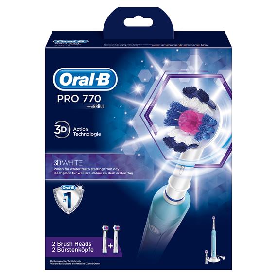 Braun Oral-B Cepillo Pro770 3D White + 2 Cabezales (D16.524.1U)