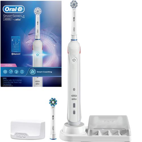 Braun Oral-B Cepillo Pro Smart 4 4000 Bluetooth  Blanco con Estuche de Viaje (D601.525.3P)