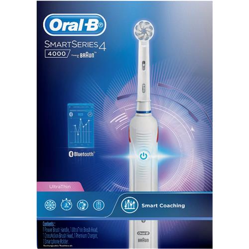 Braun Oral-B Cepillo Pro Smart 4 4000 Bluetooth  Blanco con Estuche de Viaje (D601.525.3P)