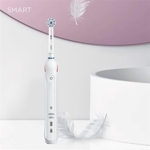 Braun Oral-B Cepillo Pro Smart 4 4000 Bluetooth  Blanco con Estuche de Viaje (D601.525.3P)