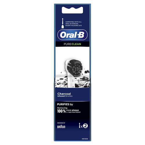 Braun Oral-B 2 Cabezales de Recambio Pure Clean Charcoal Carbón (EB20CH-2)