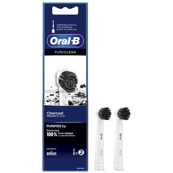 Braun Oral-B 2 Cabezales de Recambio Pure Clean Charcoal Carbón (EB20CH-2)
