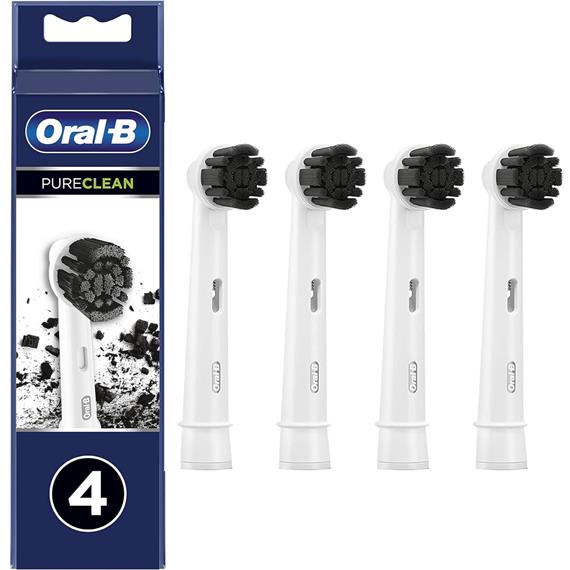 Braun Oral-B 4 Cabezales de Recambio Pure-Clean Charcoal Carbón (EB20CH-4)