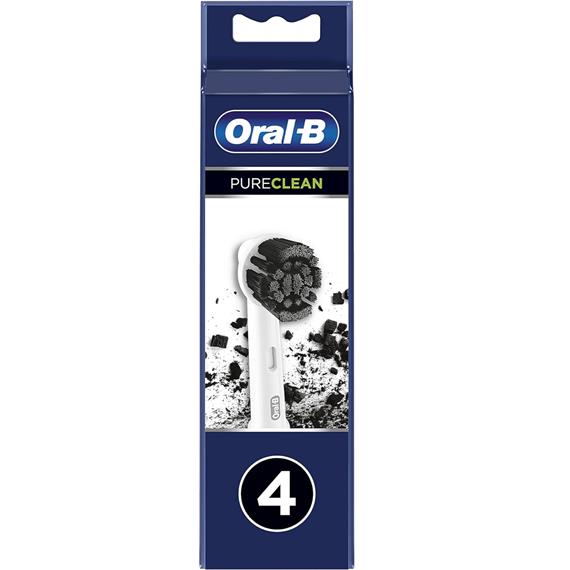 Braun Oral-B 4 Cabezales de Recambio Pure-Clean Charcoal Carbón (EB20CH-4)