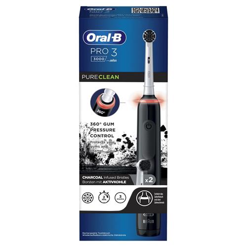 Braun Oral-B Cepillo Pro 3 3000 Charcoal+ 2 Recambios  (D505.523.3)
