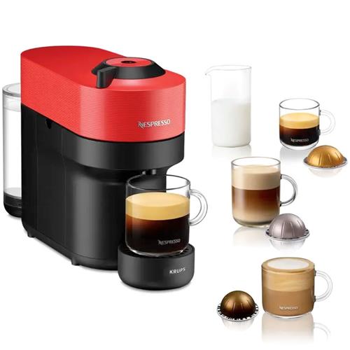 Krups XN920510 Vertuo Pop Cafetera Nespresso Roja/Negra