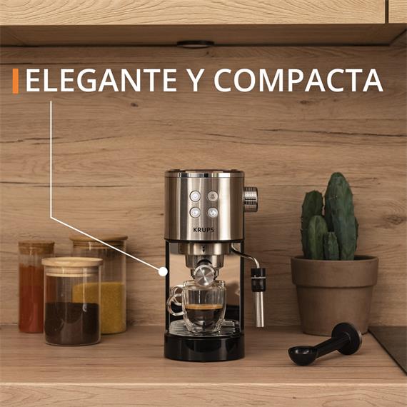 Krups XP444C10 Cafetera Espress Virtuoso 15 Bar 1400W Inox