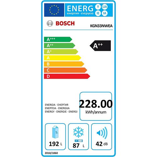 Bosch KGN33NWEA 176X60 Frigorífico Combi Blanco