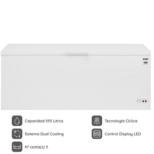 Svan SCH5600CDC Congelador Horizontal 555L 84x190,4x74,3cm Display Blanco