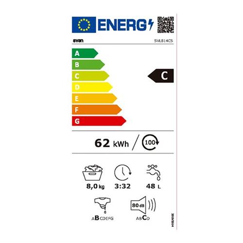 SVAN SVL814CS LAVADORA C SUPERIOR 8KG 1200RPM A+++/C -30%