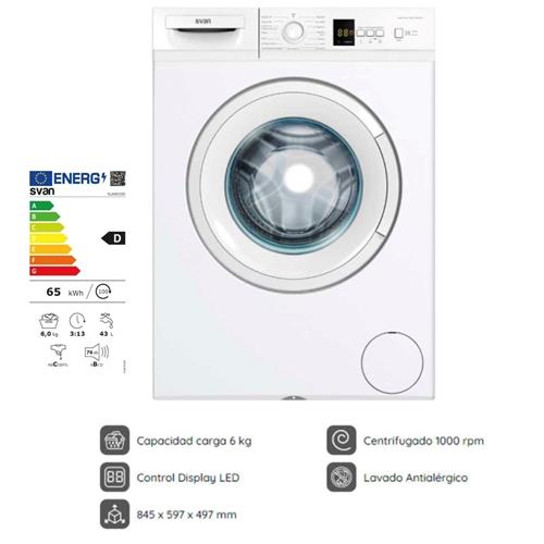 Svan SL6001DD Lavadora 6kg 1000rpm A+++/D