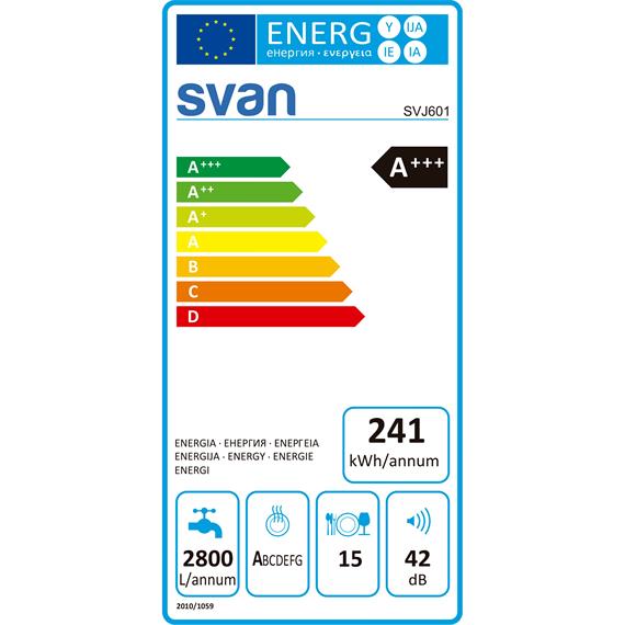 SVAN SVJ601 LAVAVAJILLAS 15 CUBIERTOS 3º CESTA A+++ /D