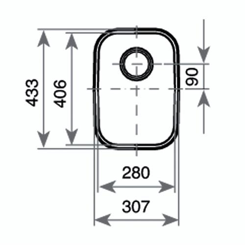 Teka Be 28.40 Fregadero bajo encimera de 45 cm