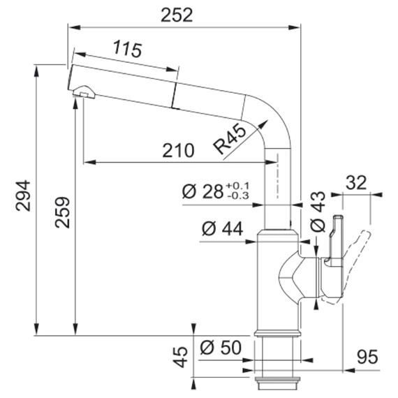 FRANKE GRIFO URBAN L PULL OUT ONYX 115.0595.091