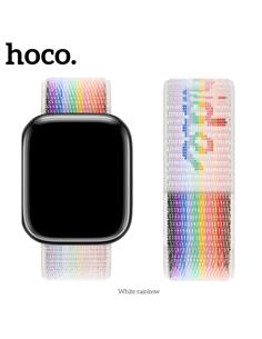 Hoco iWatch WA02 Correa Nylon Blanco Rainbow