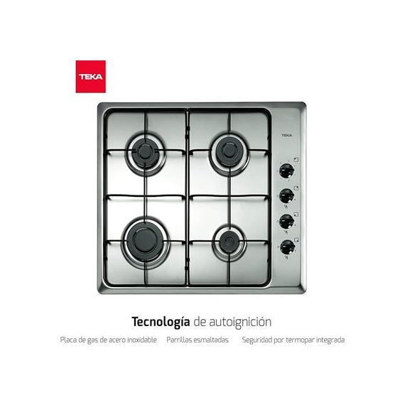 TEKA HLX60 Placa de gas butano de 60 cm con 4 quemadores Inoxidable