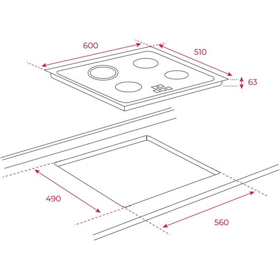 TEKA TB6415 4F ENCIMERA VITRO 4/F S/MARCO
