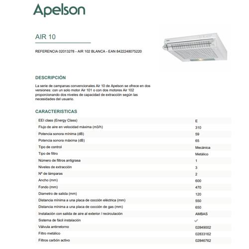 APELSON AIR 102 600 Campana Blanca
