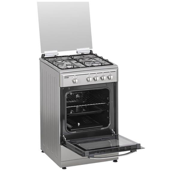 Svan SKG4500X 4F Cocina Gas Butano 50cm T Cristal Inox